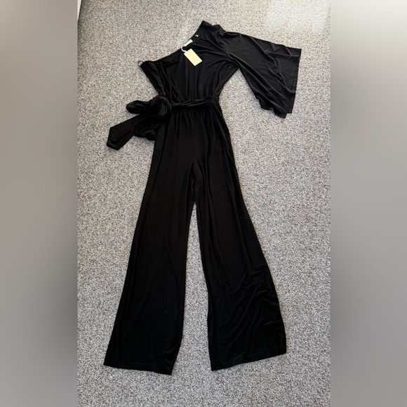 Ramy Brook Pants - Ramy Brook Black Wide-Leg Jumpsuit